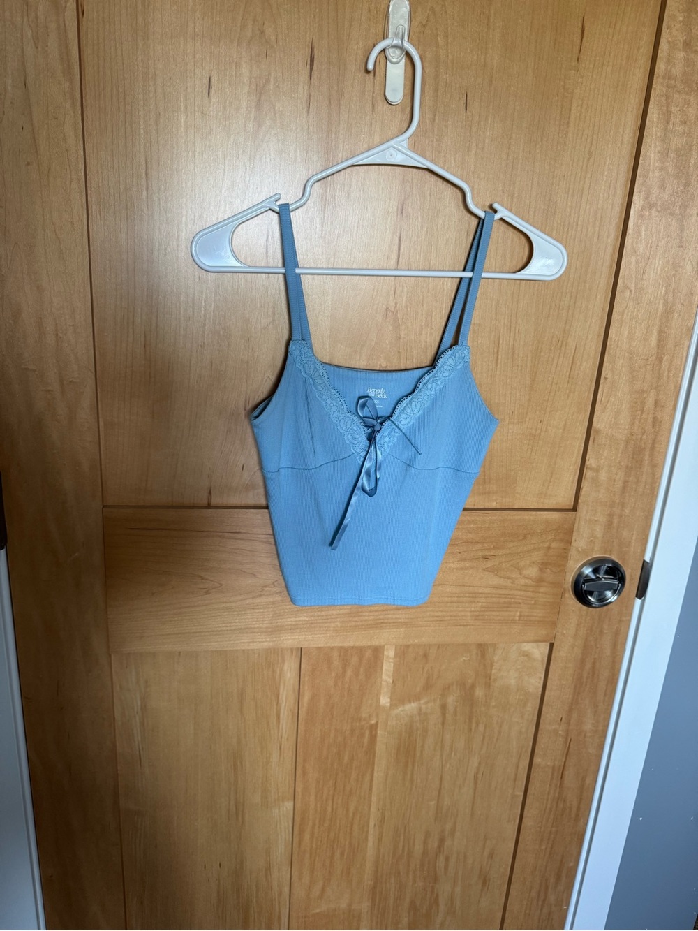 Light Blue Lace-Trim Cami Top